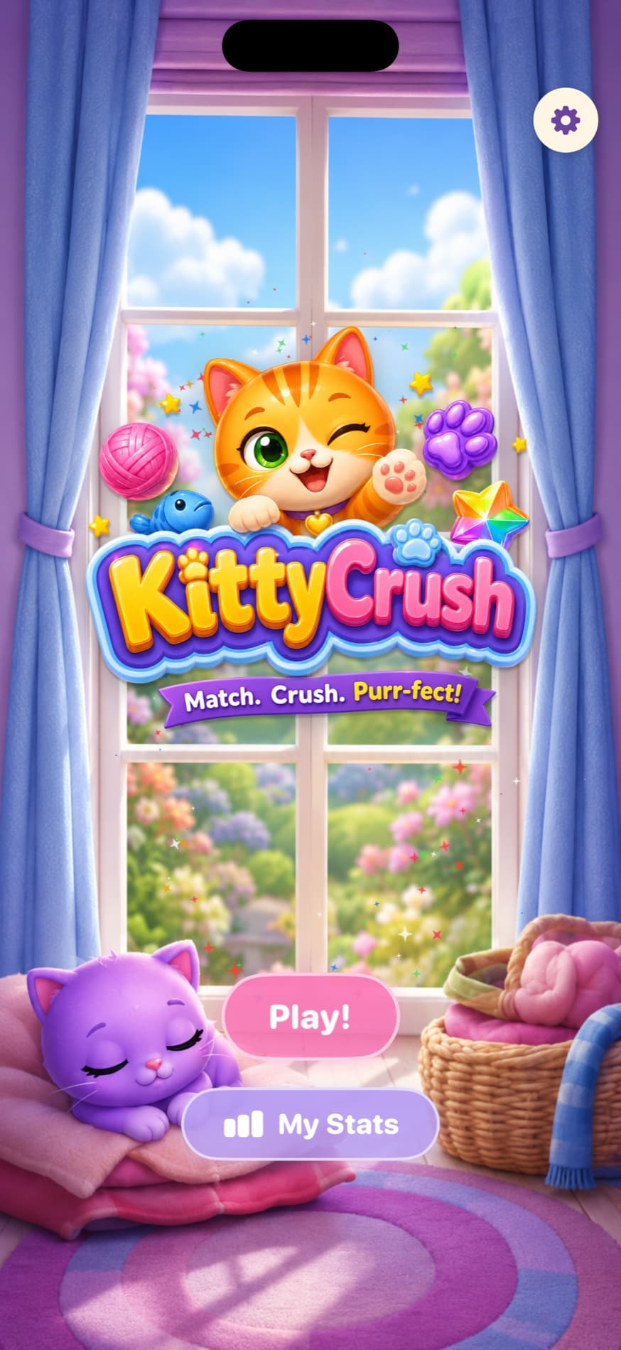 Kitty Crush iPhone app screen
